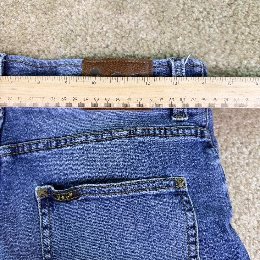 Lee Slim Straight Leg Mid-Rise Blue Denim Jeans Men's Size 28 x 27 Western E505